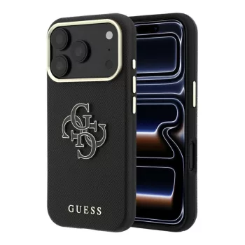   Guess Grained & Big Resin Logo iPhone 18 Pro Max / 17 Pro Max (GUHCP18X6PSS4RGK) tok, fekete