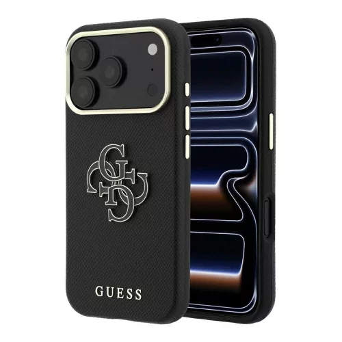Guess Grained & Big Resin Logo iPhone 18 Pro Max / 17 Pro Max (GUHCP18X6PSS4RGK) tok, fekete
