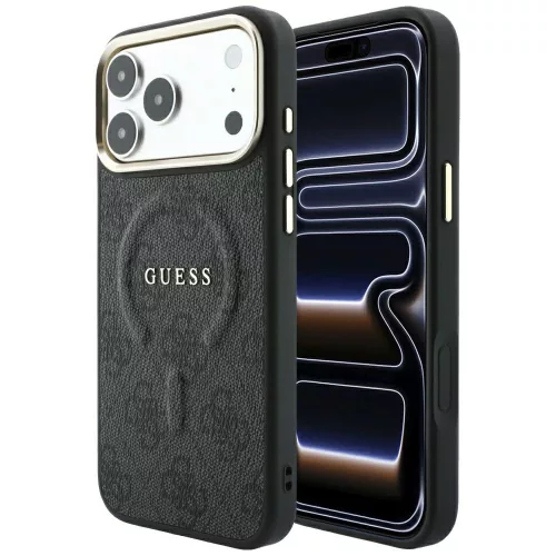 Guess Embossed 4G Classic MagSafe iPhone 18 Pro / 17 Pro (GUHMP18LP4MSEGCK) tok, fekete