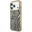 Guess IML Zebra Glitter Triangle Logo MagSafe iPhone 18 Pro Max / 17 Pro Max (GUHMP18X6HZPGTLD) tok, arany