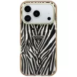 Guess IML Zebra Glitter Triangle Logo MagSafe iPhone 18 Pro Max / 17 Pro Max (GUHMP18X6HZPGTLD) tok, arany