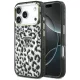 Guess IML Leopard Glitter Triangle Logo MagSafe iPhone 18 Pro / 17 Pro (GUHMP18LHLEGTGLK) tok, fekete