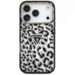 Guess IML Leopard Glitter Triangle Logo MagSafe iPhone 18 Pro / 17 Pro (GUHMP18LHLEGTGLK) tok, fekete