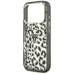 Guess IML Leopard Glitter Triangle Logo MagSafe iPhone 18 Pro / 17 Pro (GUHMP18LHLEGTGLK) tok, fekete