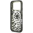 Guess IML Leopard Glitter Triangle Logo MagSafe iPhone 18 Pro / 17 Pro (GUHMP18LHLEGTGLK) tok, fekete