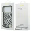 Guess IML Leopard Glitter Triangle Logo MagSafe iPhone 18 Pro / 17 Pro (GUHMP18LHLEGTGLK) tok, fekete