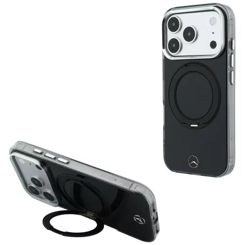 Mercedes Ring St Iconic Logo MagSafe iPhone 18 Pro Max / 17 Pro Max (MEHMP18X25HRSILK) tok, fekete