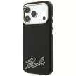 Karl Lagerfeld GrainedResin Signature Logo MagSafe iPhone 18 Pro / 17 Pro (KLHMP18L6PWKSRSK) tok, fekete