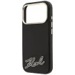 Karl Lagerfeld GrainedResin Signature Logo MagSafe iPhone 18 Pro Max / 17 Pro Max (KLHMP18X6PWKSRSK) tok, fekete