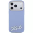 Karl Lagerfeld GrainedResin Signature Logo MagSafe iPhone 18 Pro / 17 Pro (KLHMP18L6PWKSRSB) tok, világoskék