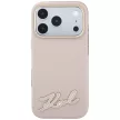 Karl Lagerfeld GrainedResin Signature Logo MagSafe iPhone 18 Pro Max / 17 Pro Max (KLHMP18X6PWKSRSP) tok, rózsaszín