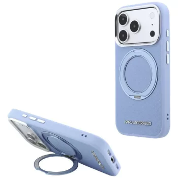   Karl Lagerfeld Ring St 360 Saffiano Classic Logo MagSafe iPhone 18 Pro / 17 Pro (KLHMP18L6PSARSKMB) tok, kék