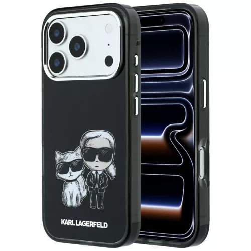 Karl Lagerfeld Smooth Karl & Choupette Bodies Sketch MagSafe iPhone 18 Pro Max / 17 Pro Max (KLHMP18X6PWKCIDK) tok, fekete