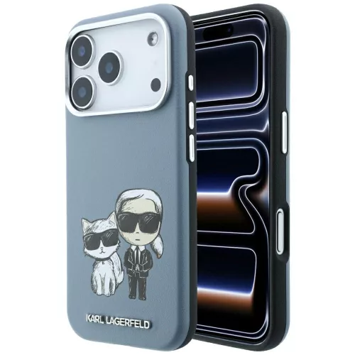 Karl Lagerfeld Smooth Karl & Choupette Bodies Sketch MagSafefor iPhone 18 Pro / 17 Pro (KLHMP18L6PWKCIDB) tok, világoskék