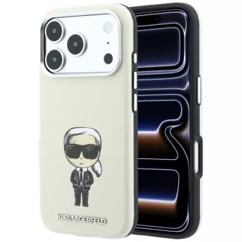   Karl Lagerfeld Smooth Ikonik Sketch MagSafe iPhone 18 Pro / 17 Pro (KLHMP18L6PWKIKDE) tok, bézs