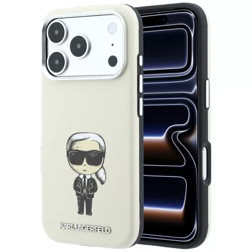 Karl Lagerfeld Smooth Ikonik Sketch MagSafe iPhone 18 Pro / 17 Pro (KLHMP18L6PWKIKDE) tok, bézs
