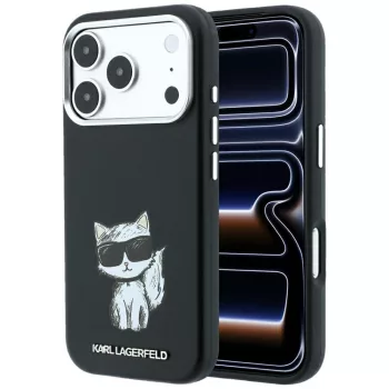   Karl Lagerfeld Smooth Choupette Sketch MagSafe iPhone 18 Pro Max / 17 Pro Max (KLHMP18X6PWCIKDK) tok, fekete