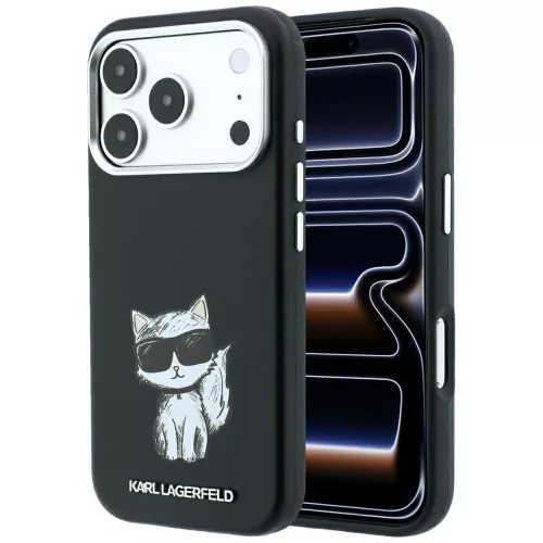 Karl Lagerfeld Smooth Choupette Sketch MagSafe iPhone 18 Pro Max / 17 Pro Max (KLHMP18X6PWCIKDK) tok, fekete