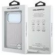 Karl Lagerfeld Grained Mono Resin Logo MagSafe iPhone 18 Pro / 17 Pro (KLHMP18L6PWKLMHP) tok, rózsaszín