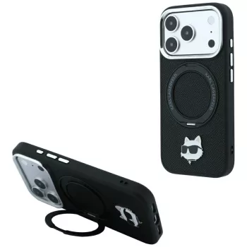   Karl LagerfeldRing St 360 Choupette Head Pin MagSafe iPhone 18 Pro / 17 Pro (KLHMP18LPSRSCHHK) tok, fekete