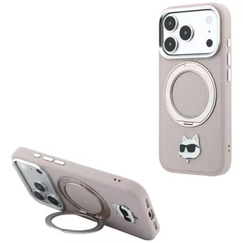   Karl LagerfeldRing St 360 Choupette Head Pin MagSafe iPhone 18 Pro / 17 Pro (KLHMP18LPSRSCHHP) tok, rózsaszín