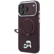 Karl LagerfeldRing St 360 Karl & Choupette Heads Pin MagSafe iPhone 18 Pro / 17 Pro (KLHMP18LPSRSKCHR) tok, bordó
