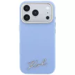 Karl Lagerfeld Saffiano Small Script Metal Logo MagSafe iPhone 18 Pro Max / 17 Pro Max (KLHMP18X6PWSKSB) tok, világoskék