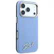 Karl Lagerfeld Saffiano Small Script Metal Logo MagSafe iPhone 18 Pro Max / 17 Pro Max (KLHMP18X6PWSKSB) tok, világoskék