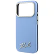Karl Lagerfeld Saffiano Small Script Metal Logo MagSafe iPhone 18 Pro Max / 17 Pro Max (KLHMP18X6PWSKSB) tok, világoskék