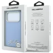 Karl Lagerfeld Saffiano Small Script Metal Logo MagSafe iPhone 18 Pro Max / 17 Pro Max (KLHMP18X6PWSKSB) tok, világoskék