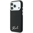 Karl Lagerfeld Saffiano Small Script Metal Logo MagSafe iPhone 18 Pro / 17 Pro (KLHMP18L6PWSKSK) tok, fekete