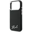 Karl Lagerfeld Saffiano Small Script Metal Logo MagSafe iPhone 18 Pro / 17 Pro (KLHMP18L6PWSKSK) tok, fekete