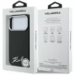 Karl Lagerfeld Saffiano Small Script Metal Logo MagSafe iPhone 18 Pro / 17 Pro (KLHMP18L6PWSKSK) tok, fekete