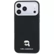 Karl Lagerfeld Grained Karl Head Metal MagSafe iPhone 18 Pro / 17 Pro (KLHMP18L6PSKHLK) tok, fekete