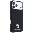 Karl Lagerfeld Grained Karl Head Metal MagSafe iPhone 18 Pro / 17 Pro (KLHMP18L6PSKHLK) tok, fekete