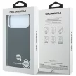 Karl Lagerfeld Grained Karl Head Metal MagSafe iPhone 18 Pro / 17 Pro (KLHMP18L6PSKHLK) tok, fekete