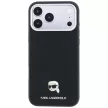 Karl Lagerfeld Grained Karl Head Metal MagSafe iPhone 18 Pro Max / 17 Pro Max (KLHMP18X6PSKHLK) tok, fekete
