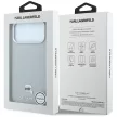 Karl Lagerfeld Grained Karl Head Metal MagSafe iPhone 18 Pro / 17 Pro (KLHMP18L6PSKHLG) tok, szürke