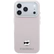 Karl Lagerfeld Grained Choupette Head Metal MagSafe iPhone 18 Pro Max / 17 Pro Max (KLHMP18X6PSCHLP) tok, rózsaszín