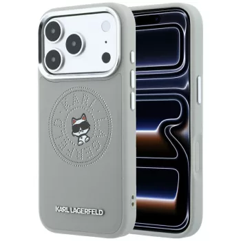   Karl Lagerfeld Point & Choupette Sketch MagSafe iPhone 18 Pro / 17 Pro (KLHMP18L6PCCPRG) tok, szürke