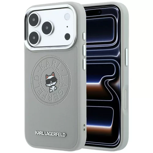Karl Lagerfeld Point & Choupette Sketch MagSafe iPhone 18 Pro / 17 Pro (KLHMP18L6PCCPRG) tok, szürke