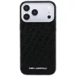 Karl Lagerfeld Grained Allover Logo Metal Elongated MagSafe iPhone 18 Pro / 17 Pro (KLHMP18LPSKLFOFK) tok, fekete
