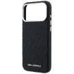 Karl Lagerfeld Grained Allover Logo Metal Elongated MagSafe iPhone 18 Pro / 17 Pro (KLHMP18LPSKLFOFK) tok, fekete