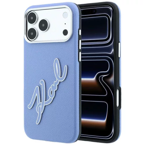 Karl Lagerfeld Smooth Big Resin Signature Logo iPhone 18 Pro / 17 Pro (KLHCP18L6PFCKSRB) tok, kék