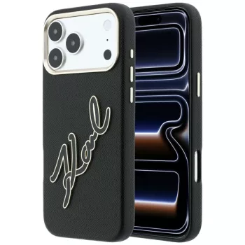   Karl Lagerfeld Smooth Big Resin Signature Logo iPhone 18 Pro Max / 17 Pro Max (KLHCP18X6PFCKSRK) tok, fekete