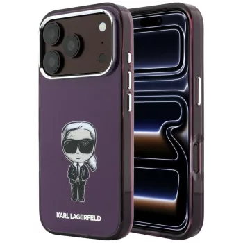   Karl Lagerfeld IML Ikonik Sketch Print MagSafe iPhone 18 Pro / 17 Pro (KLHMP18L6HKIKDR) tok, bordó