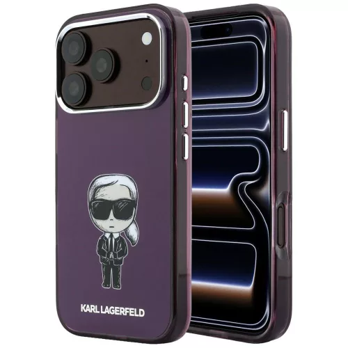 Karl Lagerfeld IML Ikonik Sketch Print MagSafe iPhone 18 Pro / 17 Pro (KLHMP18L6HKIKDR) tok, bordó
