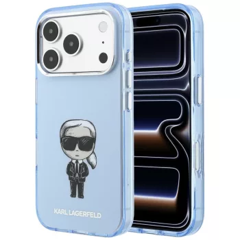   Karl Lagerfeld IML Ikonik Sketch Print MagSafe iPhone 18 Pro Max / 17 Pro Max (KLHMP18X6HKIKDB) tok, világoskék