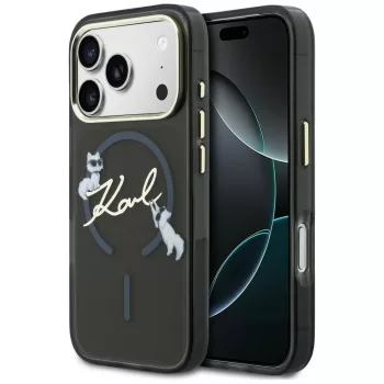   Karl Lagerfeld Script Logo MagSafe iPhone 18 Pro / 17 Pro (KLHMP18L5HKSCAK) tok, fekete