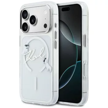   Karl Lagerfeld Script Logo MagSafe iPhone 18 Pro / 17 Pro (KLHMP18L5HKSCAH) tok, átlátszó